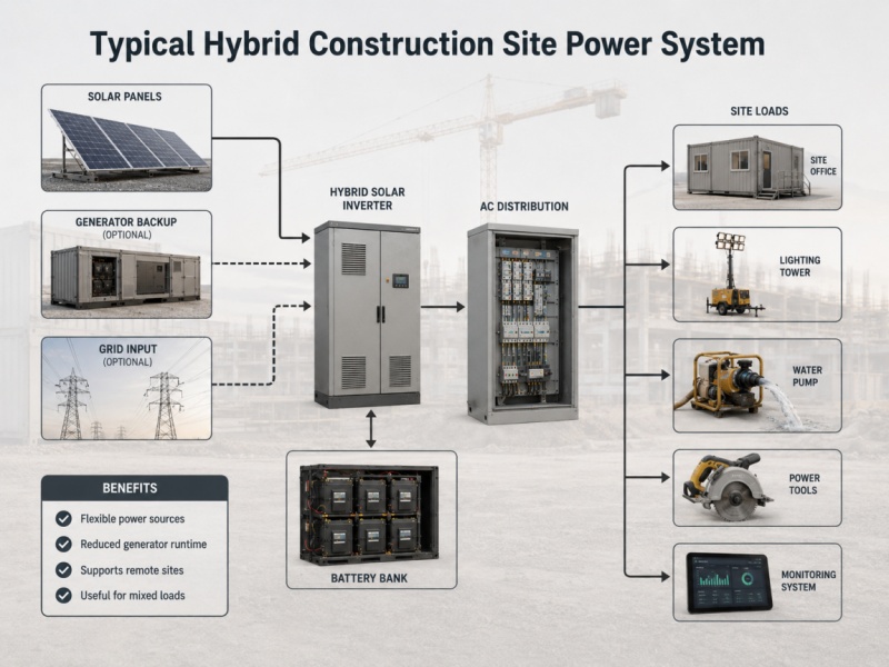 Typical Hybrid Construction Site Power System
